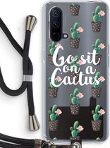 Case Company® - OnePlus Nord CE 5G hoesje met Koord - Cactus quote - Telefoonhoesje met Zwart Koord - Bescherming aan alle Kanten en Over de Schermrand