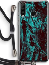 Case Company® - Huawei P30 Lite hoesje met Koord - Ice Age - Telefoonhoesje met Zwart Koord - Bescherming aan alle Kanten en Over de Schermrand