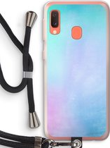 Case Company® - Samsung Galaxy A20e hoesje met Koord - Mist pastel - Telefoonhoesje met Zwart Koord - Bescherming aan alle Kanten en Over de Schermrand