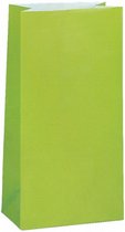 feestzakjes papier limegroen 25 x 13,5 x 8 cm 12 stuks