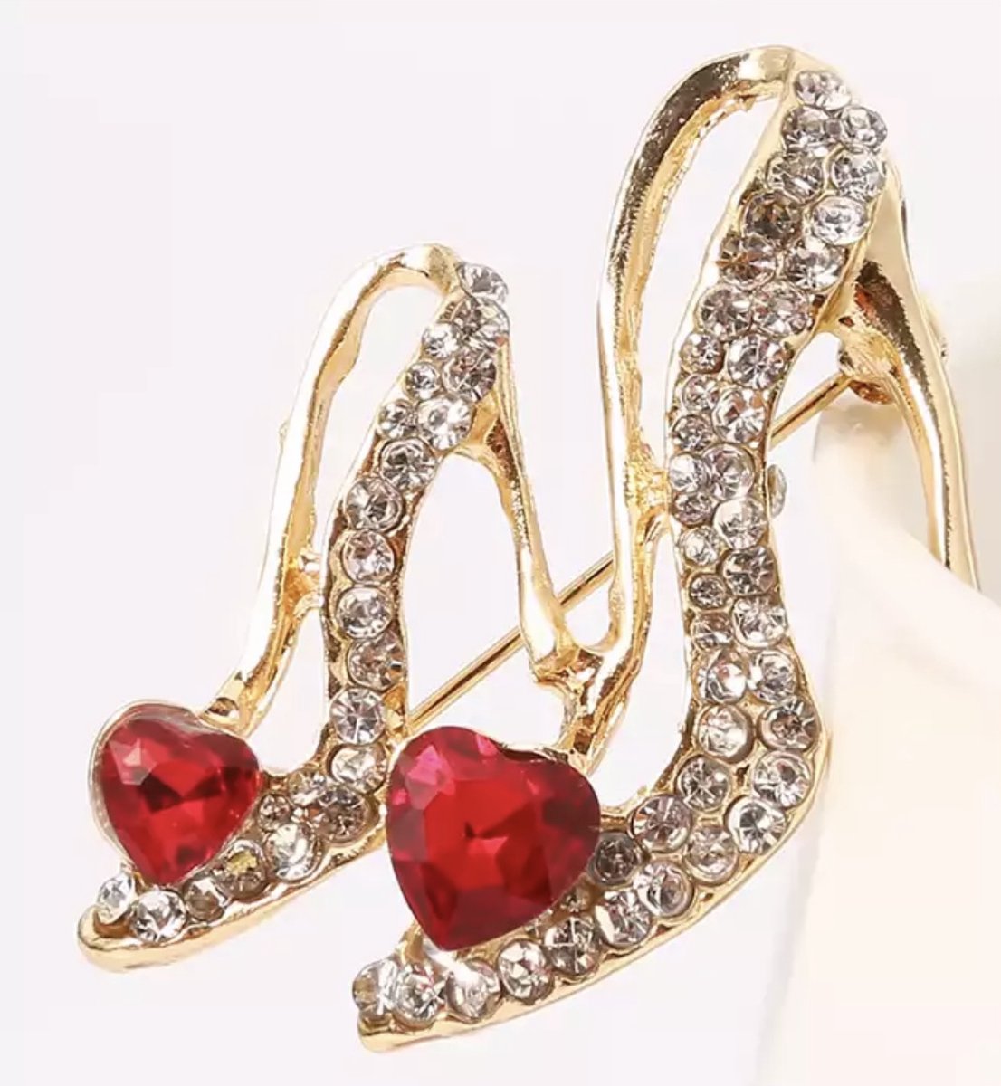 Broche Hoge Hakken Strass 4.5 x 3.2 cm