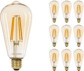 Voordeelpak 10x Noxion Lucent LED E27 Edison Filament Amber 7.2W 630lm - 822 Zeer Warm Wit | Dimbaar - Vervangt 50W.