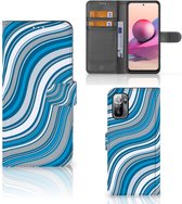 Book Case Xiaomi Redmi Note 10/10T 5G | Poco M3 Pro Hoesje Waves Blue