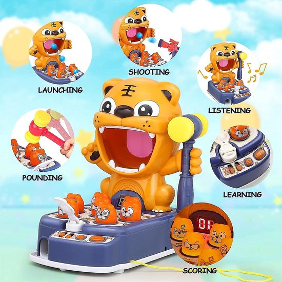 Thumbnail van een extra afbeelding van het spel Mole Game Hamerbeukend Speelgoed-Blauw-Peuters-Kinderen-Jongens/Interactief speelgoed Ontwikkelingseducatie
