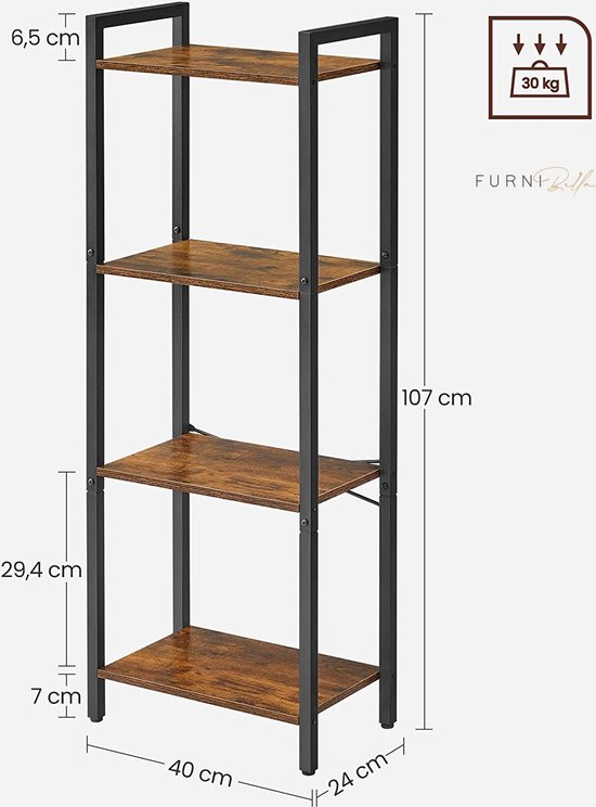 FURNIBELLA - étagère sur pied, bibliothèque, étagère de salle de