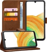 Hoesje geschikt voor Samsung Galaxy A33 - Book Case Leer Wallet Cover Portemonnee Pasjeshouder Hoes Bruin