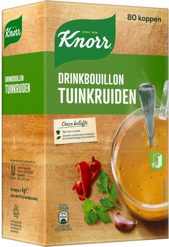Drinkbouillon knorr tuinkruiden Doos a 80 stuk bol