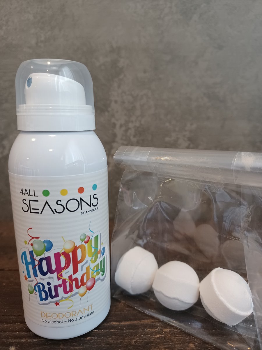 deodorant-cadeau-happy birthday-verjaardag-badbruisballen-feest-partijtje-meisjes cadeau-jongenscadeau-huidverzorging-badverzorging