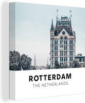 Canvas Schilderij Rotterdam - Nederland - Architectuur - 50x50 cm - Wanddecoratie