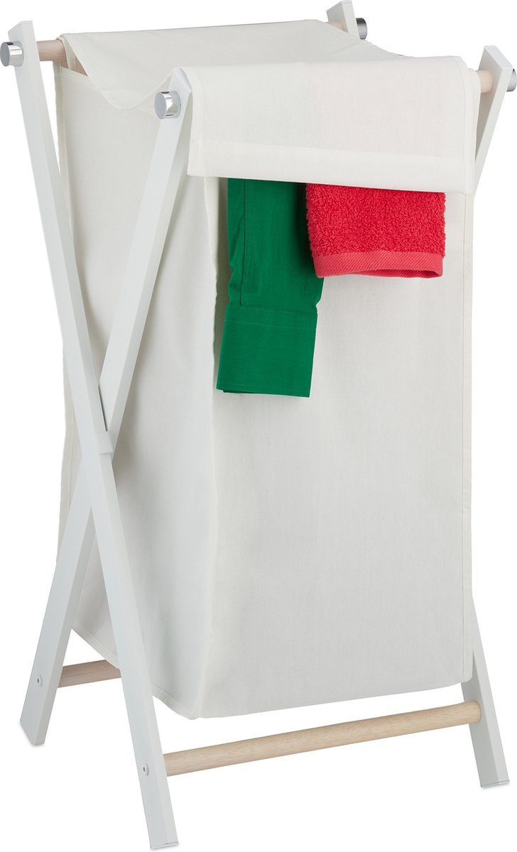 Goedkoopste wasbox inklapbaar - deksel - staal - stof - 50 l - 74 x 41 x 40 cm - op poten