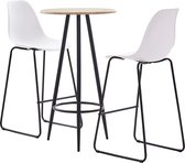 vidaXL 3-delige Barset kunststof wit
