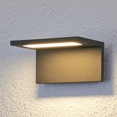 Lucande - LED wandlamp buiten - 1licht - aluminium, kunststof - H: 8.5 cm - antraciet, transparant - Inclusief lichtbron