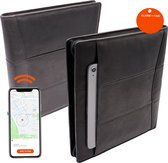 Safekeepers Leren Schrijfmap - Conferentiemap - Werkmap Tablethoes & Laptopsleeve - Uitneembare Ringband A4 Zwart Finder