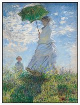 Vrouw met een parasol, Claude Monet - Foto op Akoestisch paneel - 60 x 80 cm