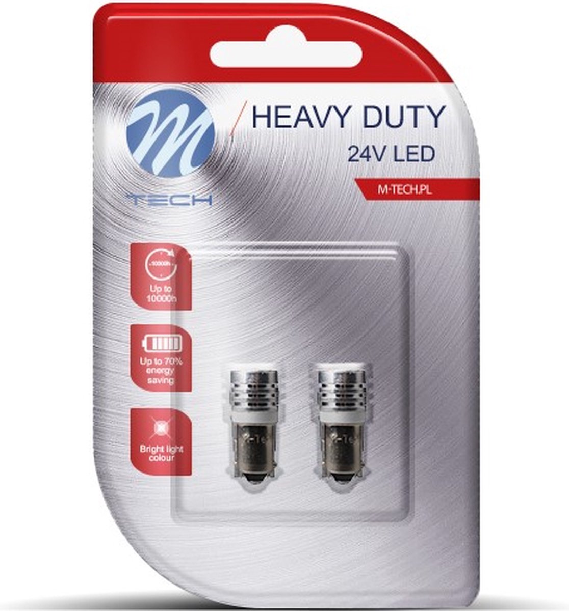 M-Tech LED - BA9s / T4W 24V HEAVY DUTY - Platinum 1x Led diode - Wit - Set