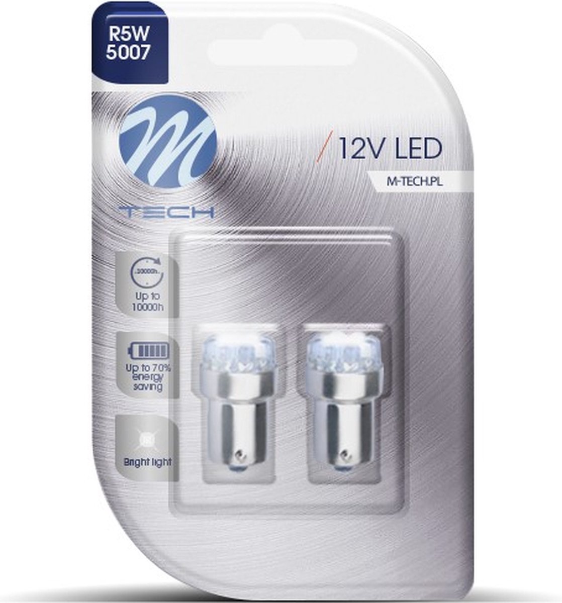 M-Tech LED - BA15s / R5W/R10W 12V - Basic 9x Led diode - Wit - Set
