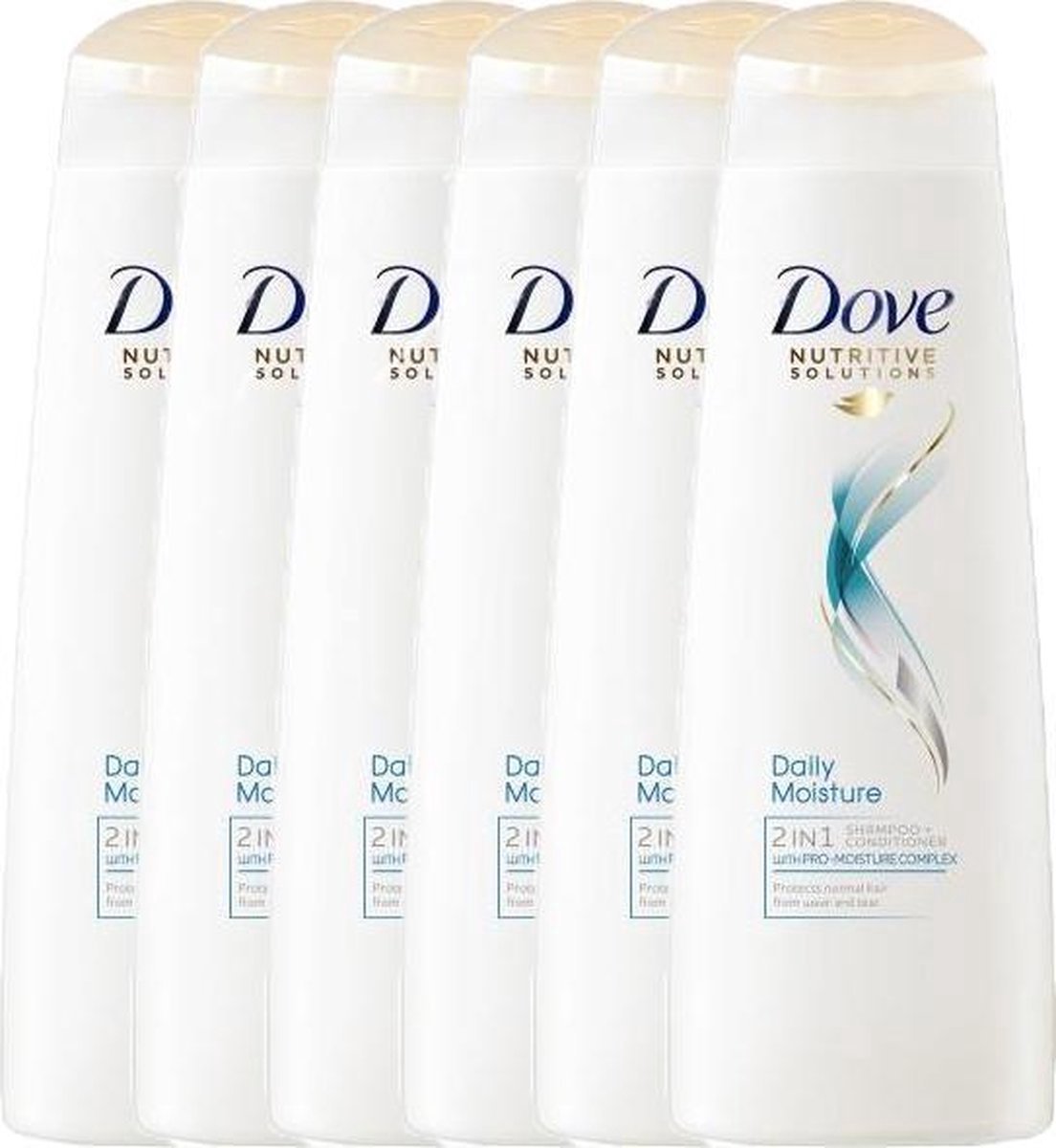 Dove - Shampoo Daily Moisture 2 in 1 Shampoo en Conditioner - 6 x 250 ml