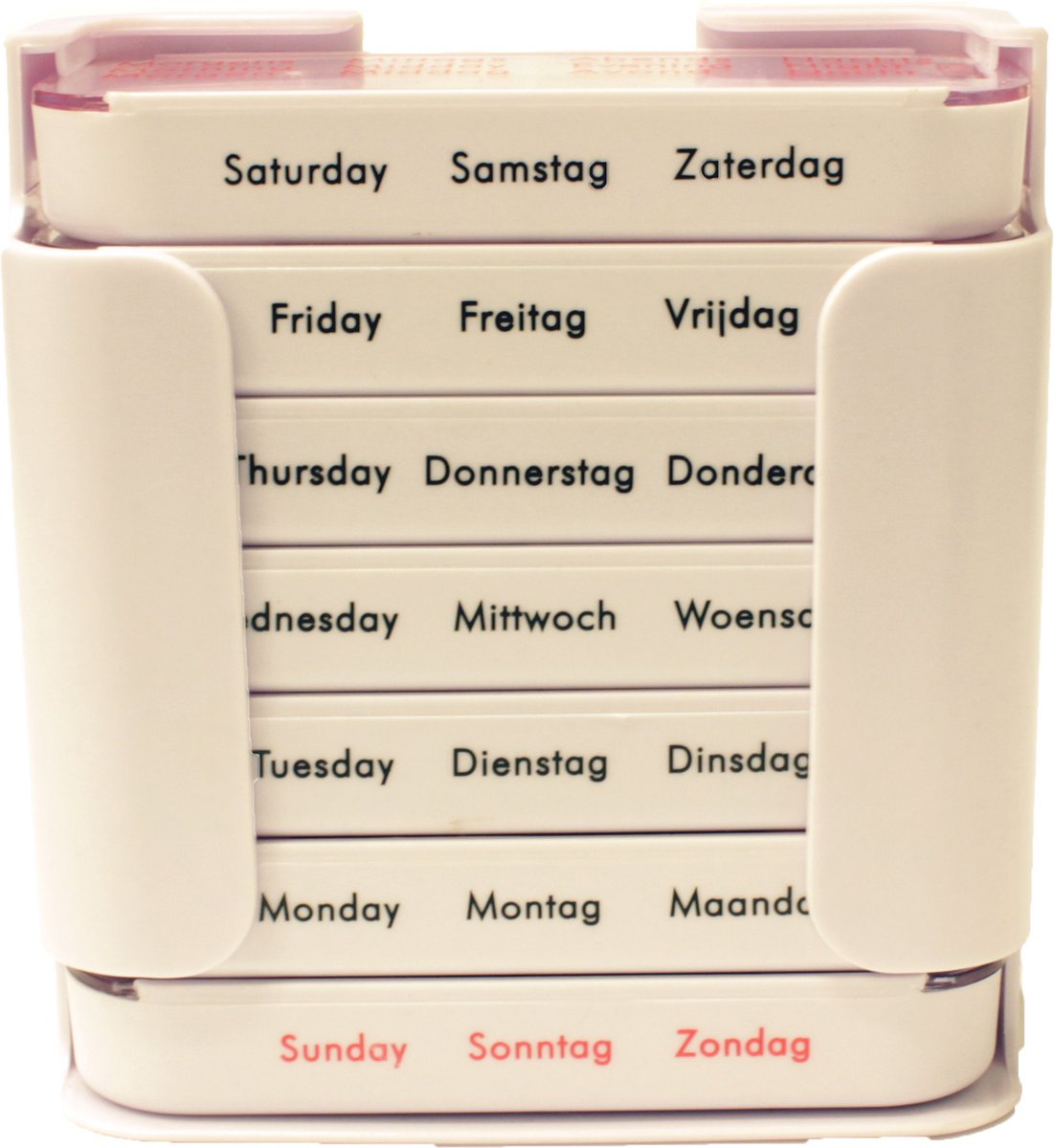 Medicijndoosje - 7 dagen - week cassette medicijnen / Pillendoos - medicijnbox dagaanduiding - NL/DE/EN