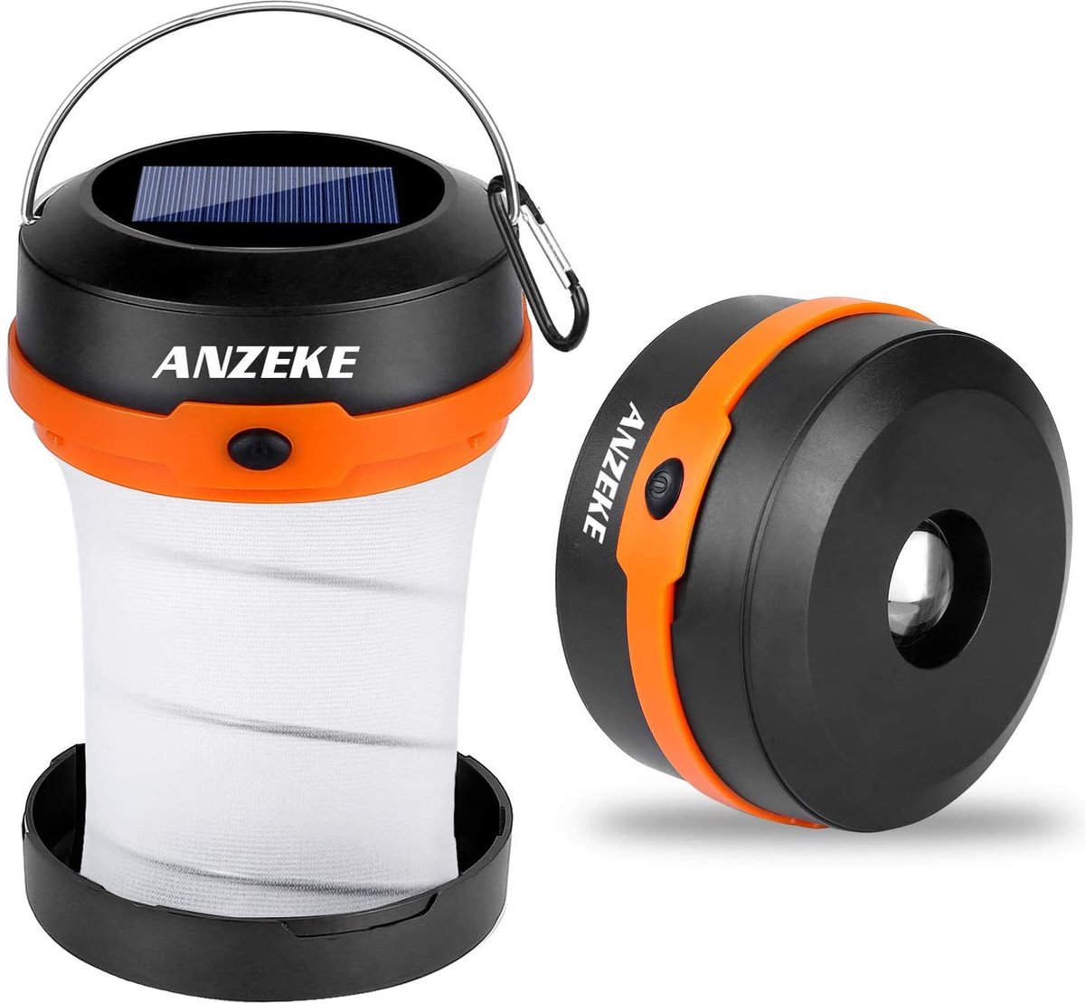 Campinglantaarn op zonne-energie, met handslinger, ultraheldere led-zaklamp, brandduur van 30-35 uren, USB-lader, 3000 mAh powerbank, elektronische