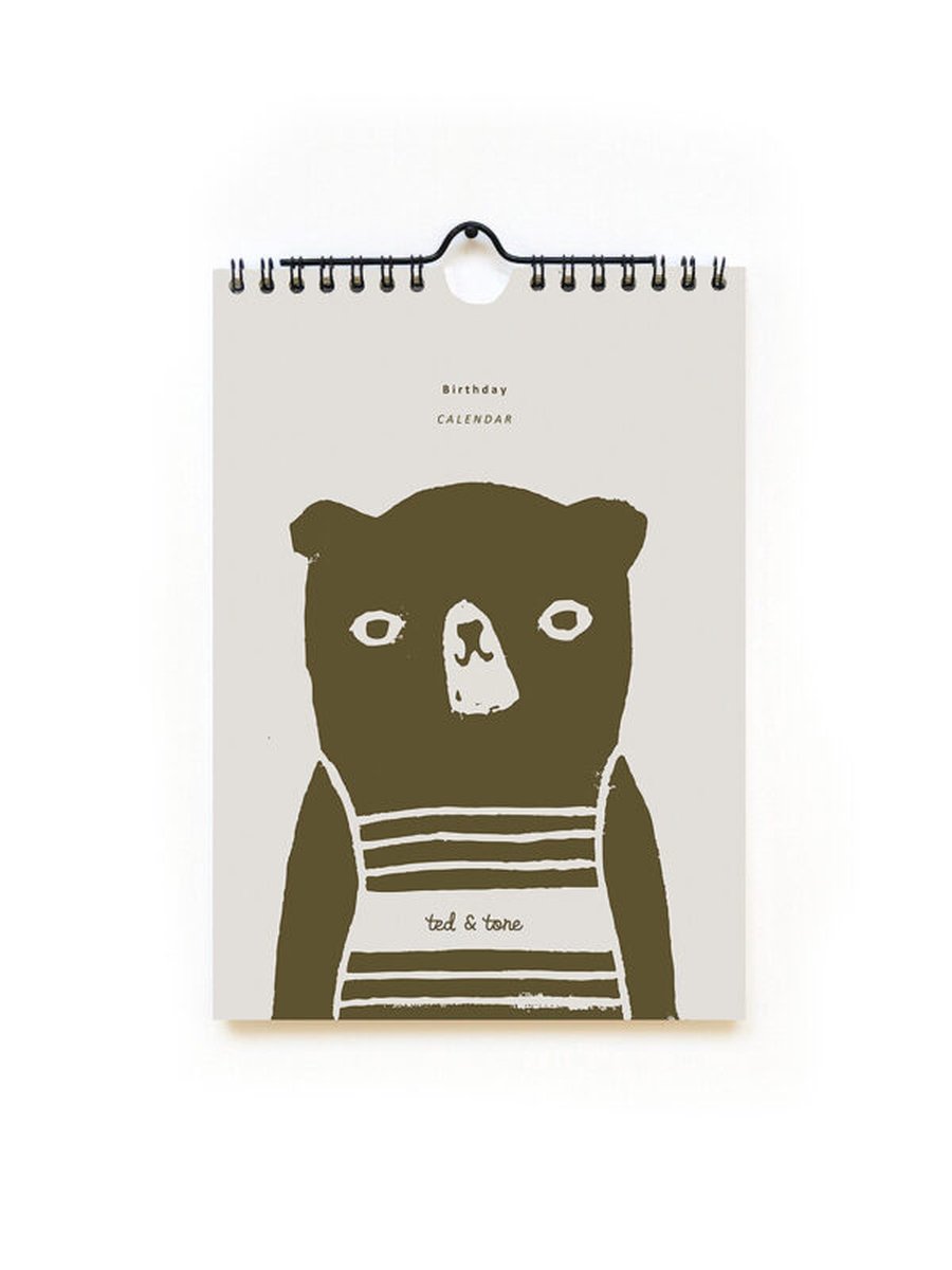 Luxe Verjaardagskalender | the bears | Ted & Tone | kinderen | wandkalender