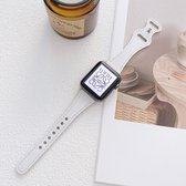 Fungus - Smartwatch bandje - Geschikt voor Apple Watch 42 / 44 / 45 / 49 mm - Series 1 2 3 4 5 6 7 8 9 SE Ultra iWatch - PU leer - Vlinder - Wit