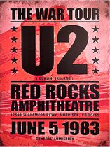Signs-USA - Concert Sign - metaal - U2 - War Tour - Red Rocks - 30 x 40 cm