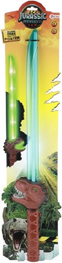 JURASSIC REVIVAL Lichtzwaard -T-Rex Dino met licht en geluid 74 CM | zwaard | jurassic world | T-Rex | dinosaurus