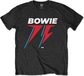 David Bowie - 75th Logo Heren T-shirt - 2XL - Zwart