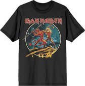 Iron Maiden Tshirt Homme -M- Number Of The Beast Run To The Hills Circulaire Zwart