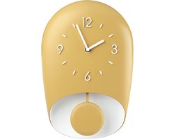 WALL CLOCK WITH PENDULUM BELL  MUSTARD YELLOW