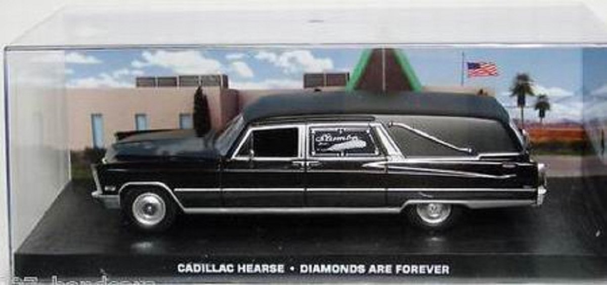 Cadillac Hearse James Bond Diamonds Are Forever Zwart 1-43