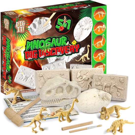 Grafix Fossielen Opgraven - Dinosaurus Speelgoed - 5 Verschillende  Opgravingen - Met... | bol.com