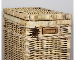 Wasmand - Rechthoek - 50x35xH65 - Met binnenzak - Riet - Rotan - Naturel