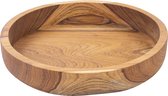 Bowls and Dishes Pure Teak Wood Schaal | Houten Kom | Houten Fruitschaal - cadeau tip! Ø 32 x 7 cm - Vaderdag tip!