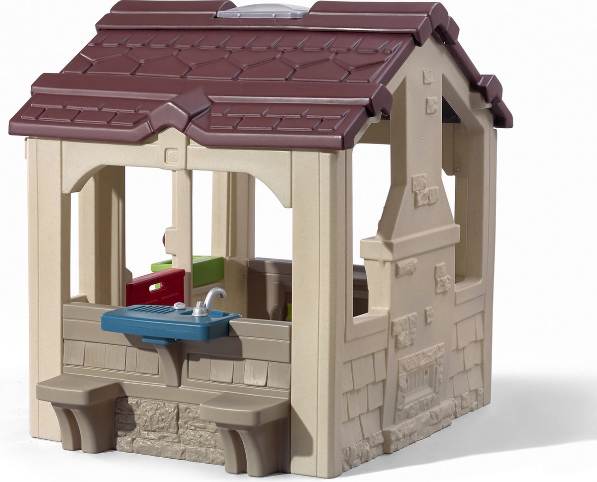 Step2 Charming Cottage Speelhuis voor kinderen - Met Keuken, Haard, Picknickplek, Bel en meer Accessoires - Speelhuisje van plastic / kunststof voor tuin / buiten