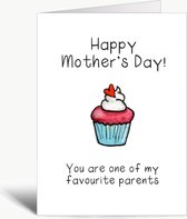 Tu es l'un de mes parents préférés - Fête des mères - Maman - Carte de voeux avec enveloppe - drôle - humour - Fête des mères - Anglais