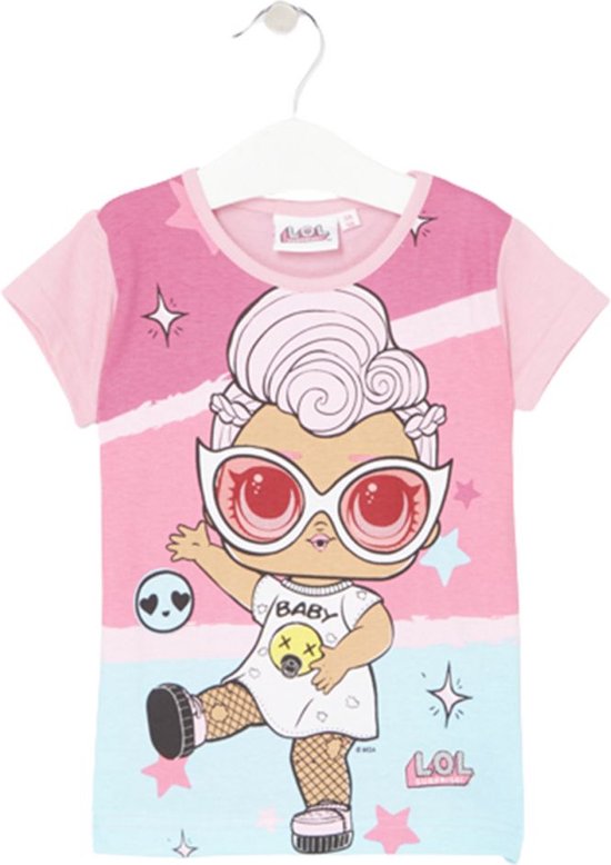 L.O.L. Surprise! - T-shirt - "Baby" - roze/blauw - maat 98