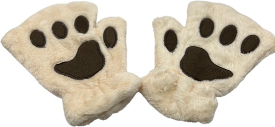 Jolis gants sans doigts rembourrés doux - Griffe d'ours - Griffe de chat - Chats - Ours - Hiver - Rembourré - Doux - Gant