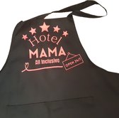 TWOA-Zwart cadeau keukenschort moeder- schort Hotel Mama - Lengte circa 70 cm