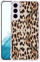 Hippe Hoesje Geschikt voor Samsung Galaxy S22 Smartphone hoesje met doorzichtige rand Leopard