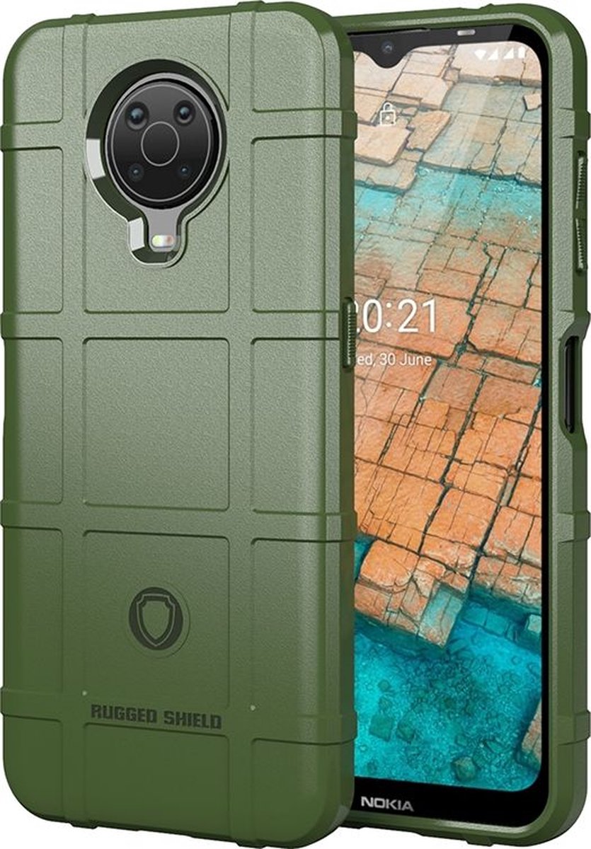 Mobigear Hoesje geschikt voor Nokia G20 Telefoonhoesje Flexibel TPU | Mobigear Rugged Shield Backcover Shockproof | Schokbestendig G20 Telefoonhoesje | Anti Shock Proof - Groen