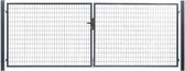 Tuinpoort - Staal - 4x1m - Grijs - Maaswijdte 100 x 50 mm