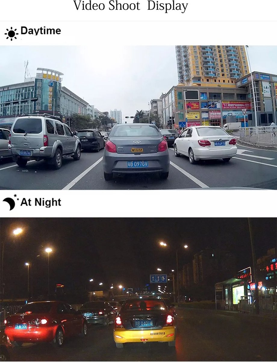 TechU™ Dashcam Voor en Achter Camera – M20 Zwart – Dashboardcamera – Full HD 1080P – 170° Wijdhoeklens – G-sensor – Bewegingssensor – Parkeermodus – Loop recording – Nachtvisie – Incl. Achteruitrijcamera - voor auto – foto 8