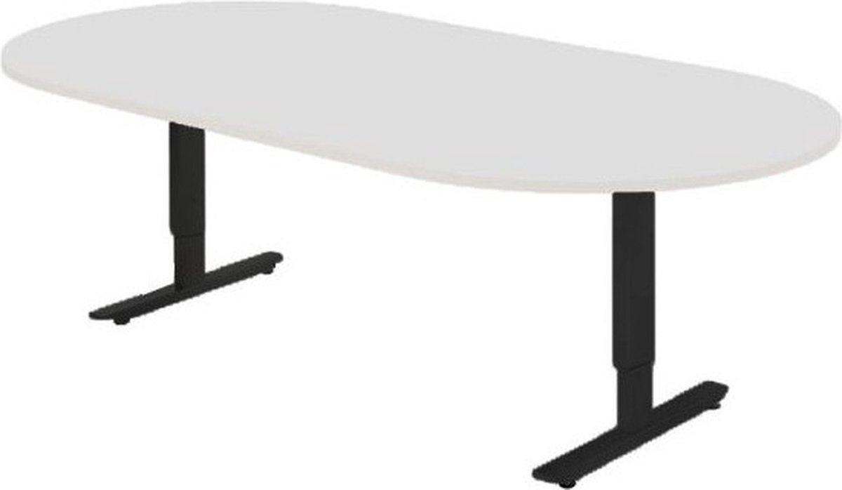 Offeco Bureau York - Bureau - Bureautafel - Vergadertafel Gaming bureau - Game bureau - Computertafel - Desk - Bureau Zwart - Verstelbaar bureau - Gaming Desk - Bureau tafel - Bureau verstelbaar  Wit -240x120cm-- blad-  onderstel- x120