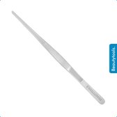 BeautyTools Punt Pincet SOLID-GRIP - Verband Pincet - Wattenpincet Voor Hygiënische Doeleinden - Tweezers met Grijptand (14 cm) - Inox (PT-2601)