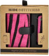 Hide & Stitches Wallowa Safety Wallet + Keyring - Roze Zebra