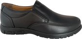 Instappers- Nette schoenen- Heren Comfort schoen 625- Leer- Zwart- Maat 42