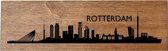 Houten palisander skyline Rotterdam - Wanddecoratie / muurdecoratie - 38cm x 11.5cm x 12mm - Erasmusbrug - Euromast - SS Rotterdam - hout