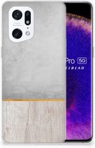 Smartphone hoesje OPPO Find X5 Pro Backcase Siliconen Hoesje Wood Beton