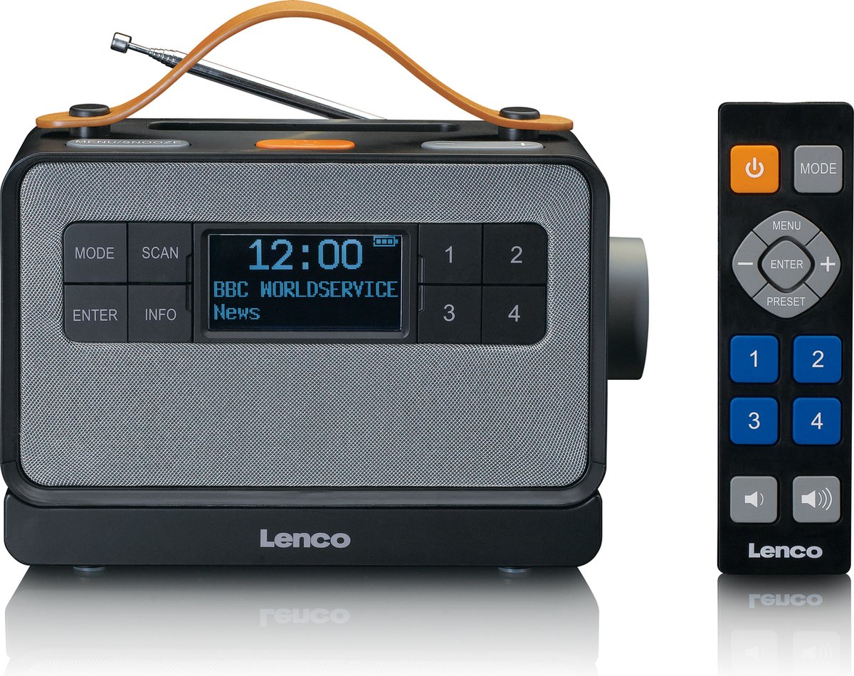 Lenco PDR-065BK - Draagbare DAB Radio - FM DAB+ Bluetooth® en AUX - EASY-functie voor eenvoudigie bediening - Zwart